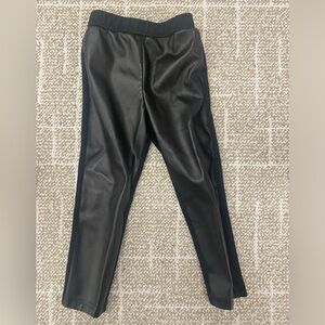 Ralph Lauren Girls Black Leather Leggings